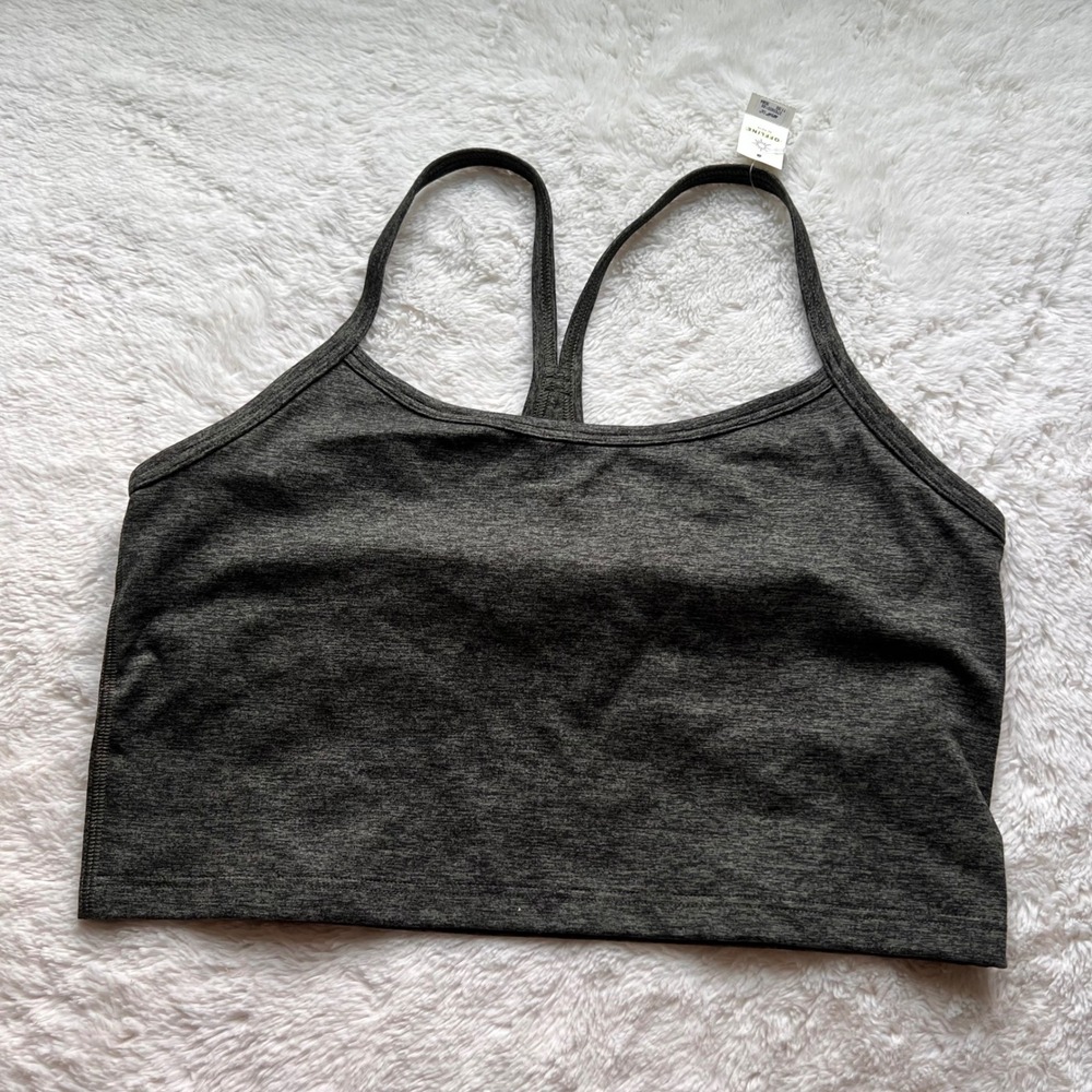 OFFLINE by Aerie Recharge Sports Bra Charcoal Gray Heather Racerback Large NWT